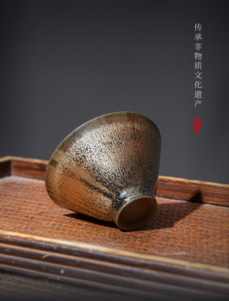 非遗女匠罗希作单亦建盏薄胎茶杯铃音对杯茶盏大师级手作盏杯主人杯单