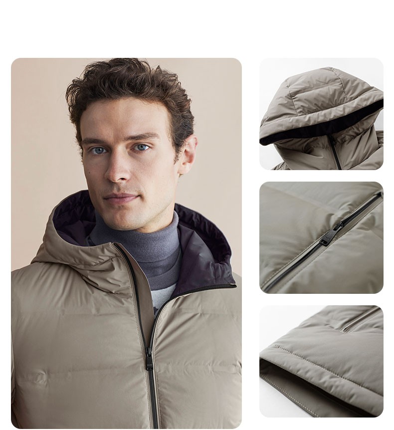 【乔振宇明星同款】威可多vicutu商场同款男士羽绒服白鹅绒保暖连帽