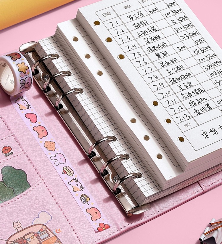 兰衍 记账本儿童 学生随身零钱手账本支出明细账本 零花钱记账本 粉色