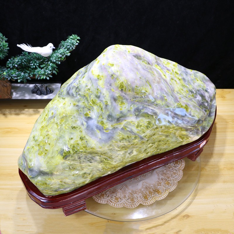 朗郡天然奇石蓝田玉原石奇石摆件观赏石石头玉石家居客厅办公桌装饰