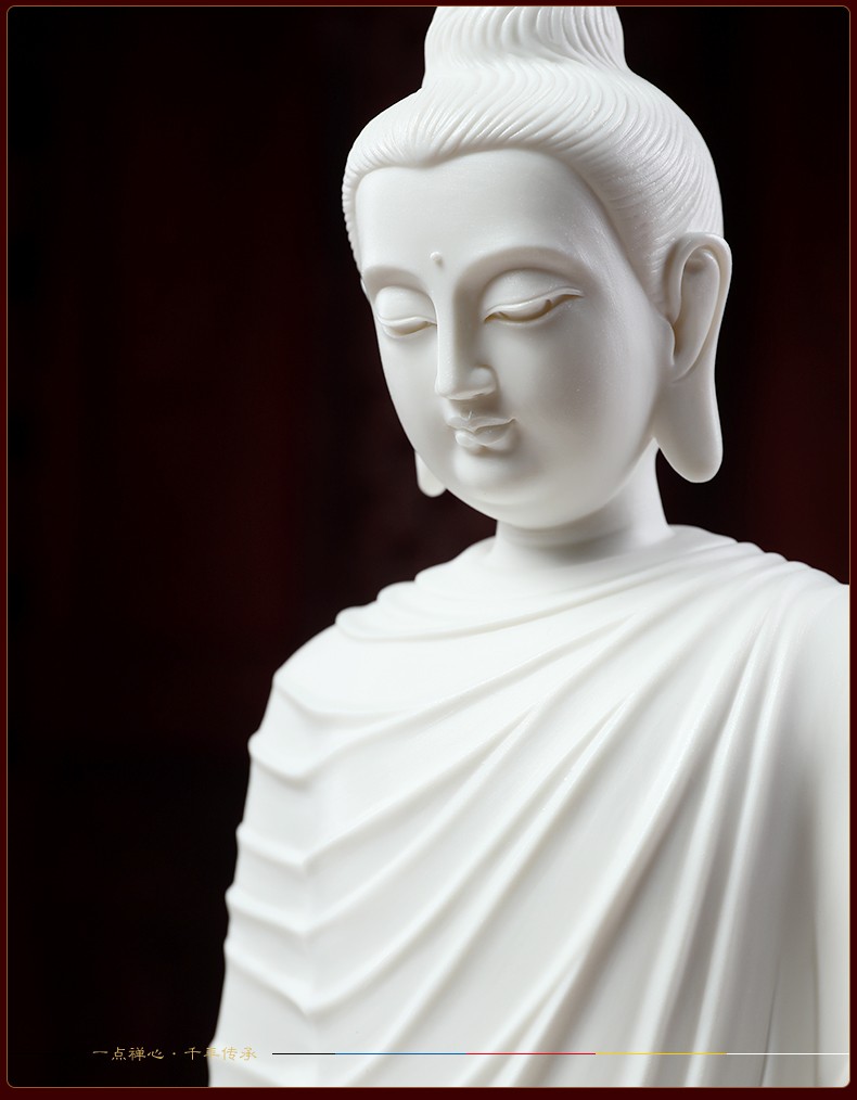 玛朵维汀 南无阿弥陀佛佛像供奉摆件 德化白瓷质家居供奉阿弥陀佛如来