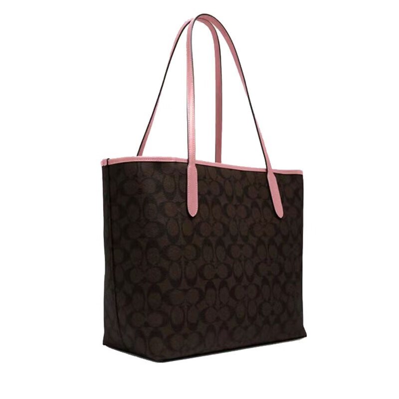 coach蔻驰女包city购物袋logo印花奥莱款大号女士老花单肩手提托特包