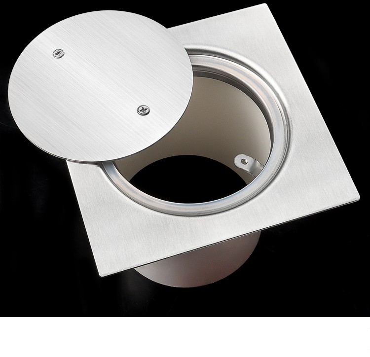 304不锈钢检修清扫口密封地漏大排量防臭防堵15cm户外751101602020cm