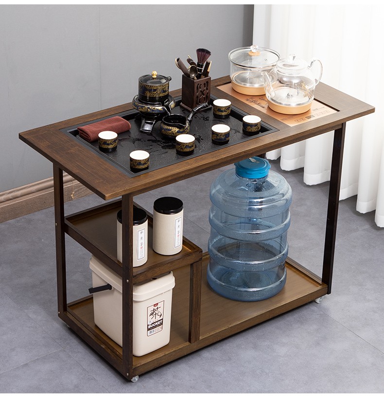 臻尚美移动茶台泡茶桌简约现代茶车客厅小茶几阳台家用烧水茶具套装