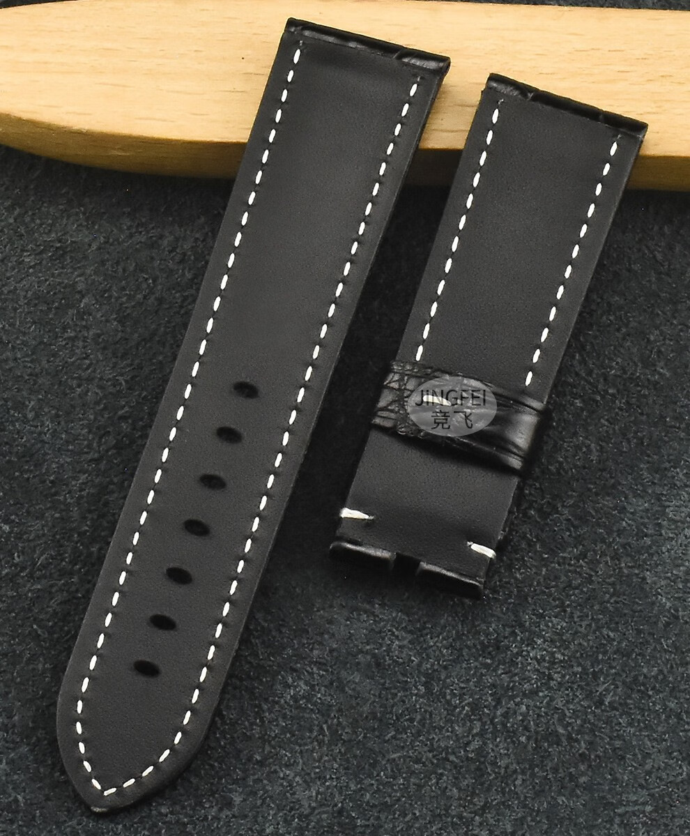 美洲鳄鱼皮适用沛纳海表带441私人订制441/pam111/pam441表带真皮男