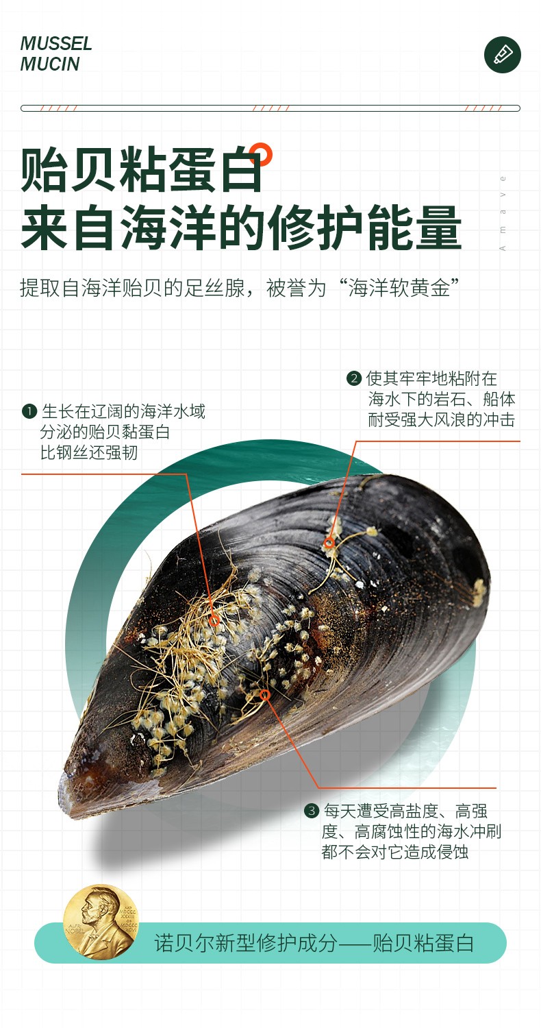 官方旗舰amave贻贝粘蛋白膏爱每文新西兰原装进口25g盒5盒装32