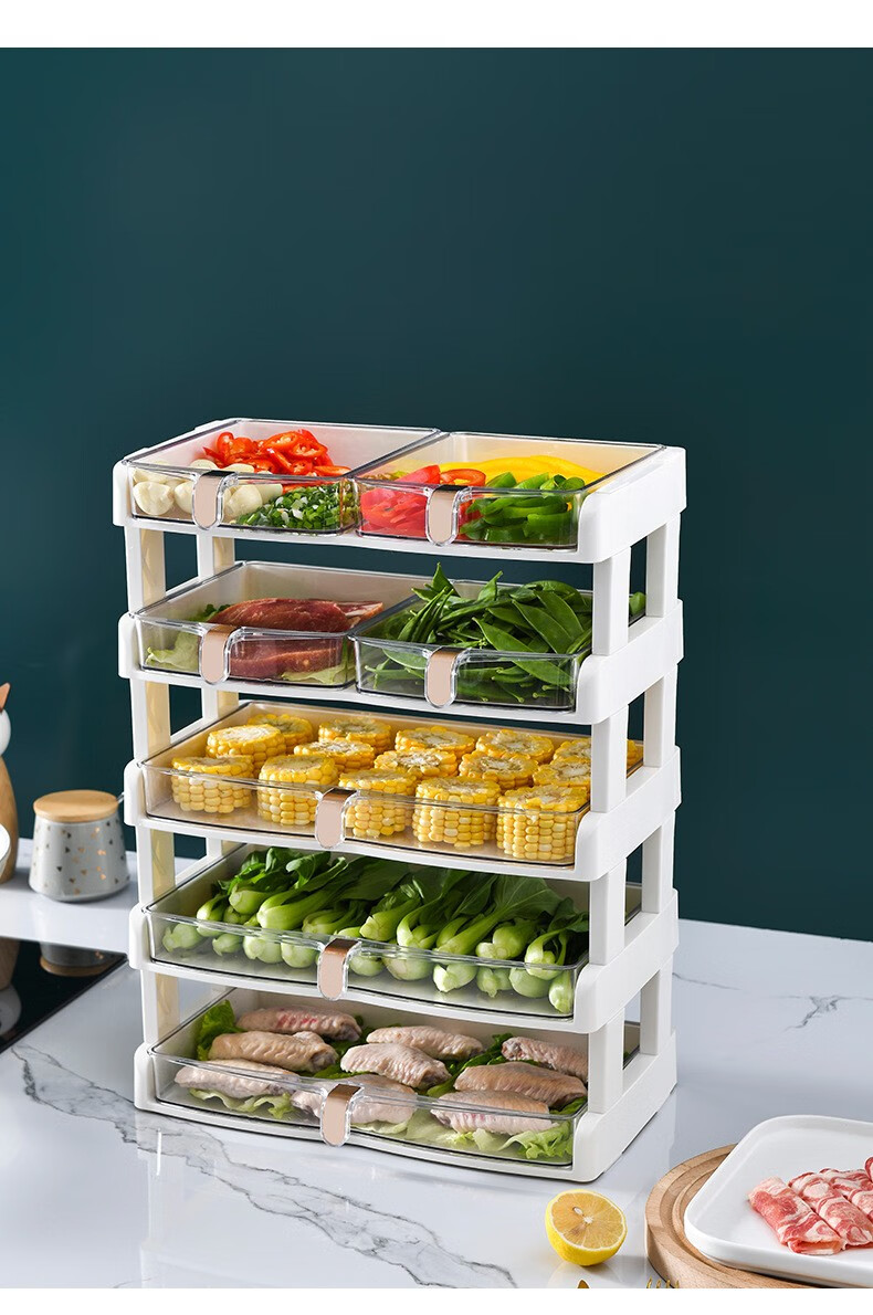 访客厨房置物架备菜盘菜架子配菜神器厨房置物架火锅店放菜架子多层