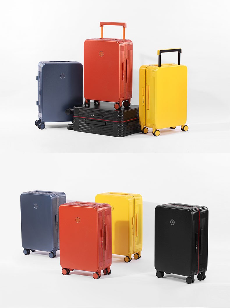 皮尔卡丹宽拉杆铝框行李箱男pc拉杆箱大容量旅行箱女静音万向轮密码