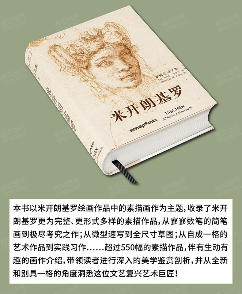 赠送书袋米开朗基罗素描作品全集世界图书馆系列西方绘画大师图集