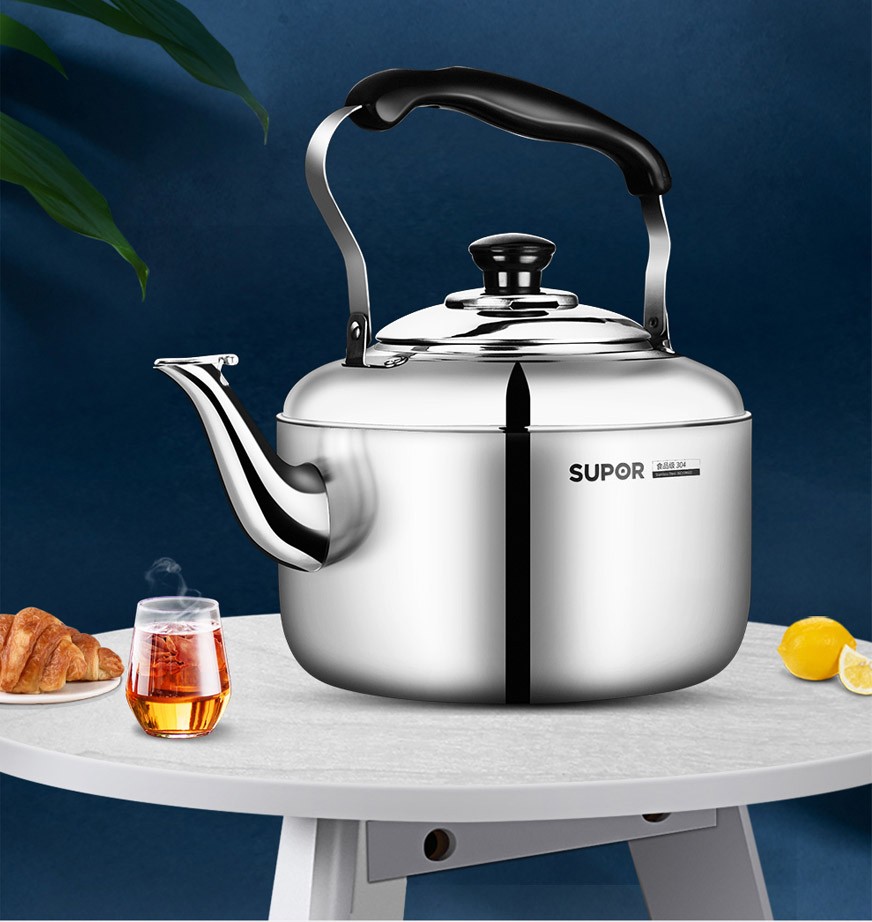 苏泊尔supor304不锈钢鸣音烧水壶开水壶燃气煤气电磁炉烧水壶4l