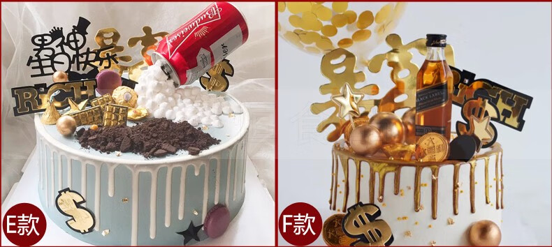 网红暴富发财汽车跑车男士生日蛋糕全国同城配送创意订做送爸爸长辈