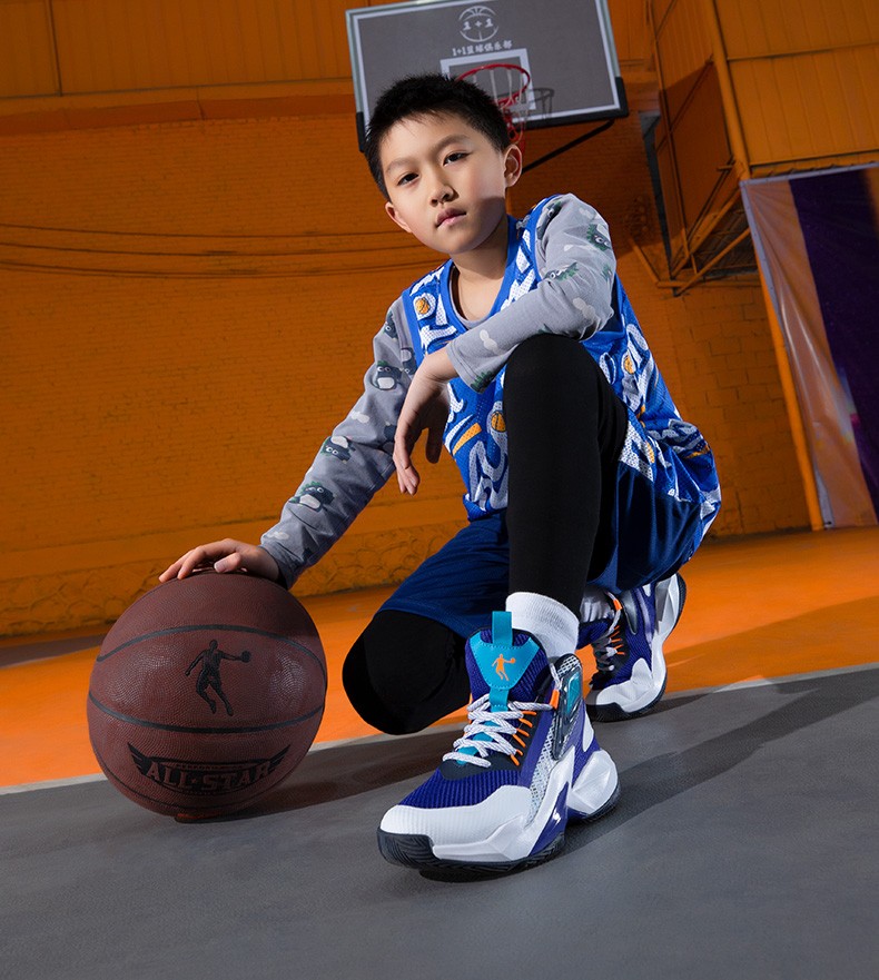乔丹儿童篮球鞋男童新品夏季网面中大童中小学生青少年训练高帮防滑