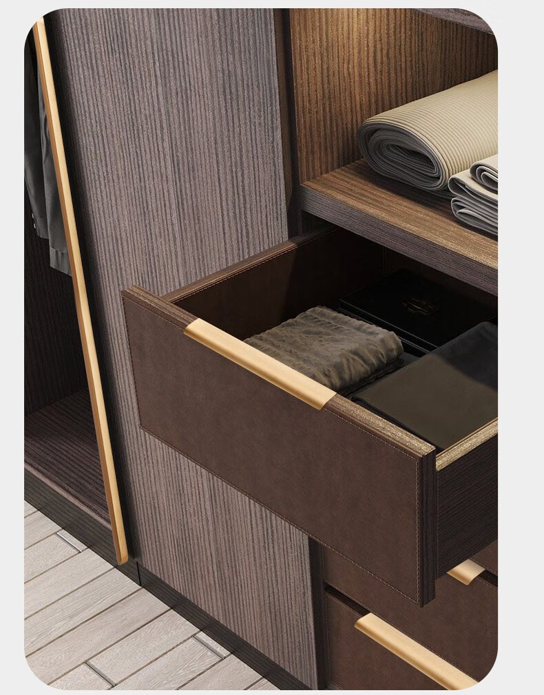 画萌 隐形拉手铝合金现代简约柜子抽屉衣橱柜门免打孔长暗把手黑色 cl