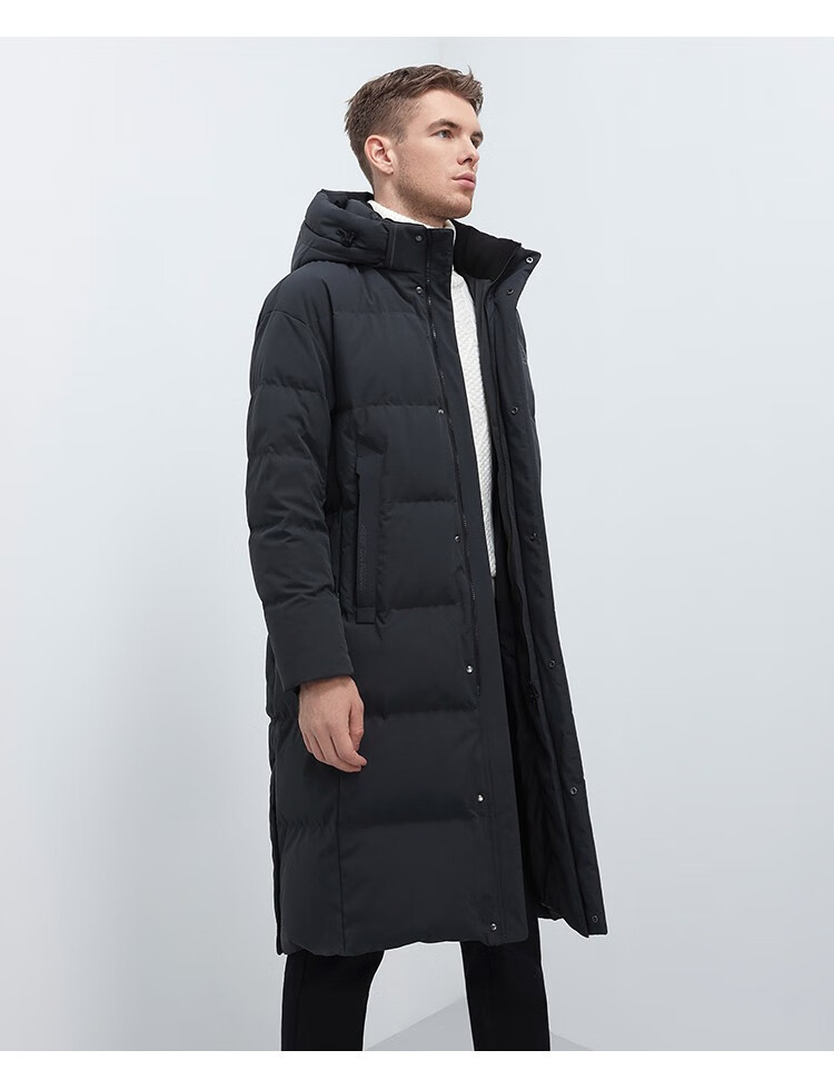 雪伦长款加厚羽绒服男2021年新款秋冬宽松外套可脱卸帽商场同款11903