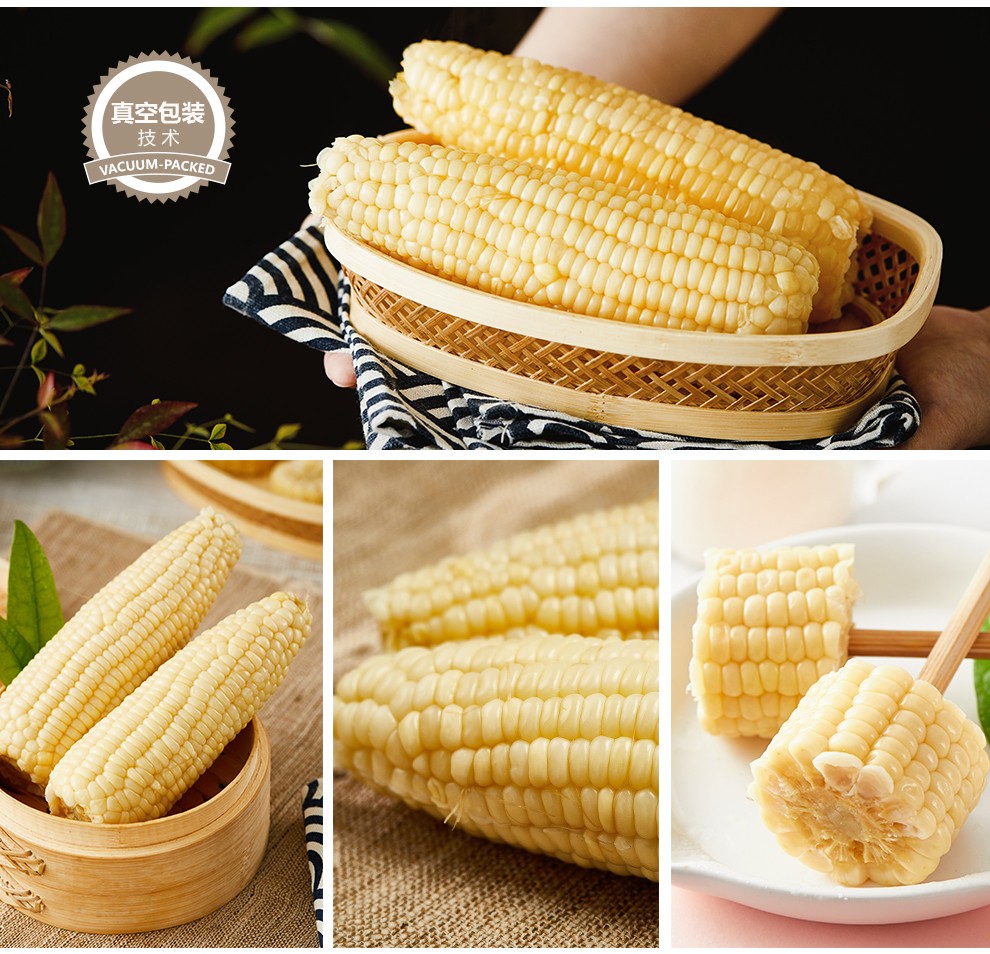 古寨山甜糯玉米棒黏粘新鲜香甜白糯玉米8只装单只约220g