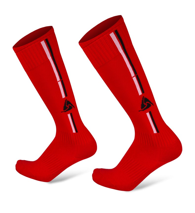 star世达足球袜长筒袜男女青少年学生毛巾底儿童袜子so112红色