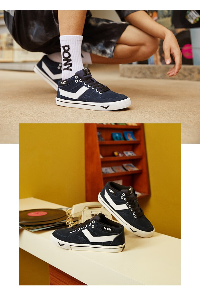 pony波尼休闲复古滑板鞋夏季男女款减震耐磨低帮运动鞋21m1at01 棕(男