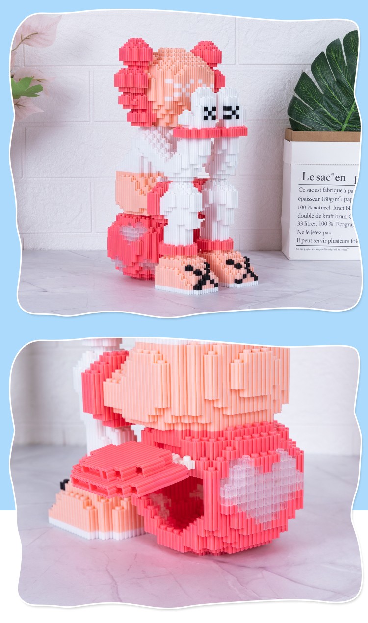 鑫哲xinz积木拼装卡通玩具潮牌捂脸系列成人儿童启蒙启智拼装玩具中高