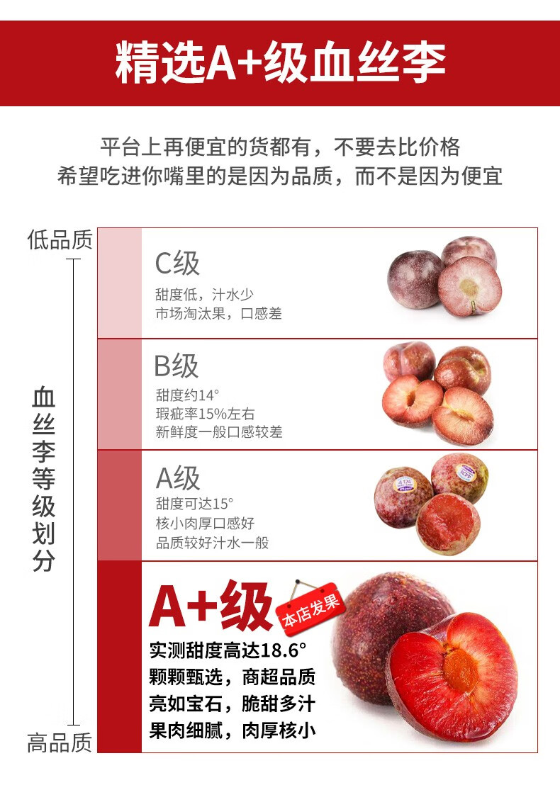 澳洲血丝李凤凰李恐龙蛋新鲜李子进口红心三华李孕妇甜水果应季当季