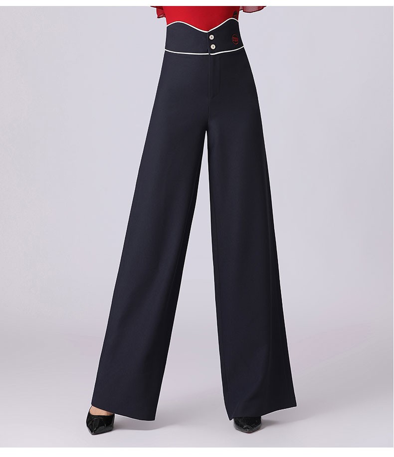 丹宝罗doubl丹宝罗拉丁舞裤2022新款女高腰直筒摩登跳舞交谊舞女裤