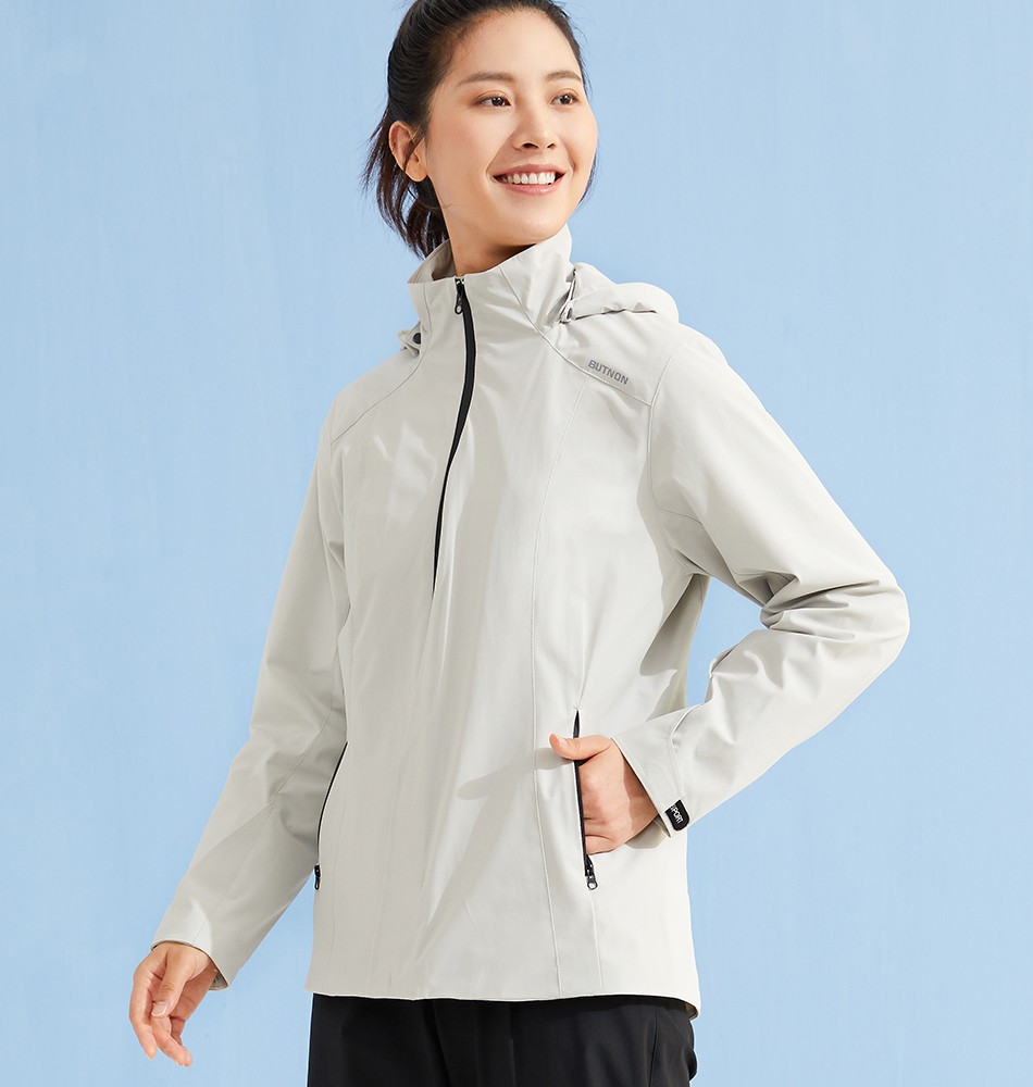 巴特侬butnon女士2021秋冬新款休闲户外运动套装w16149856灰蓝外套