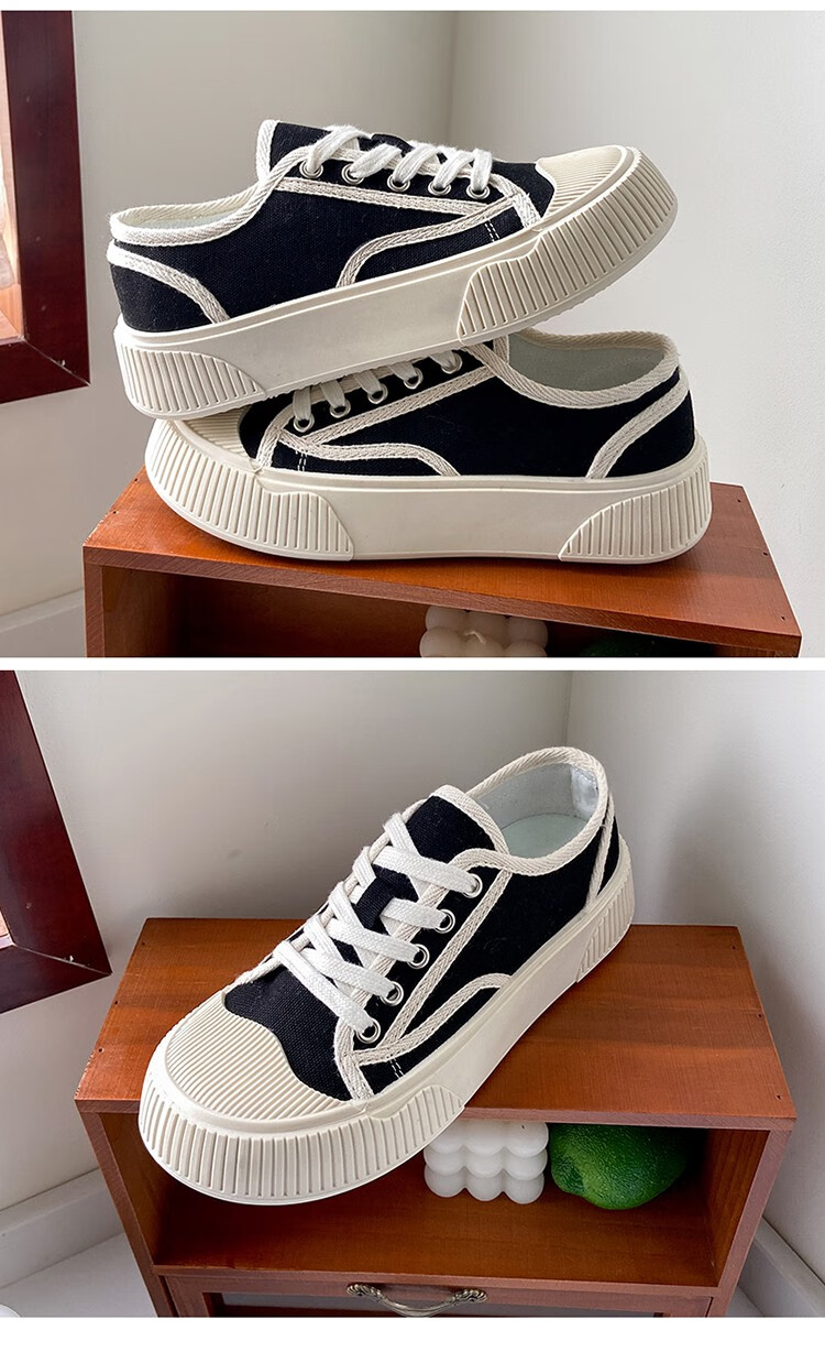 专柜品质闪电发货兰研夏季新款百搭帆布鞋休闲运动女舒适不闷脚①米绿