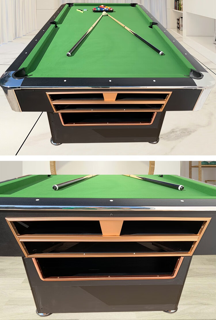 标准台球桌中式黑八标准成人台球桌花式九球桌斯诺克美式黑八球桌g款