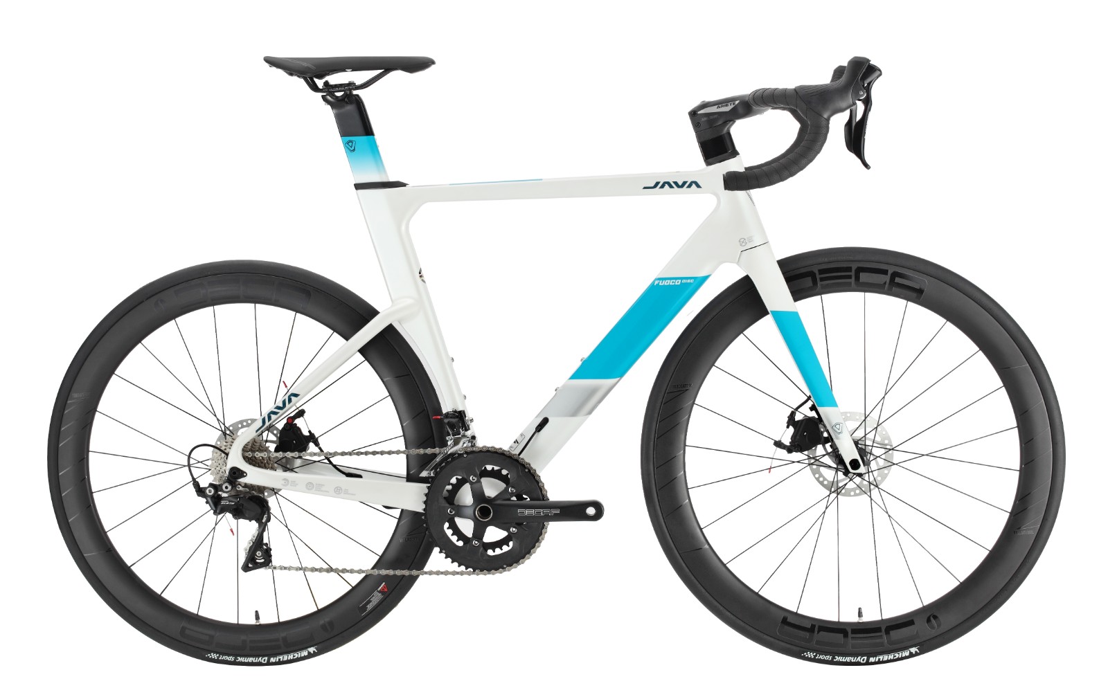 java 公路自行车碳纤维赛车破风22速弯把fuoco-d 钛灰(全油压碟刹 22