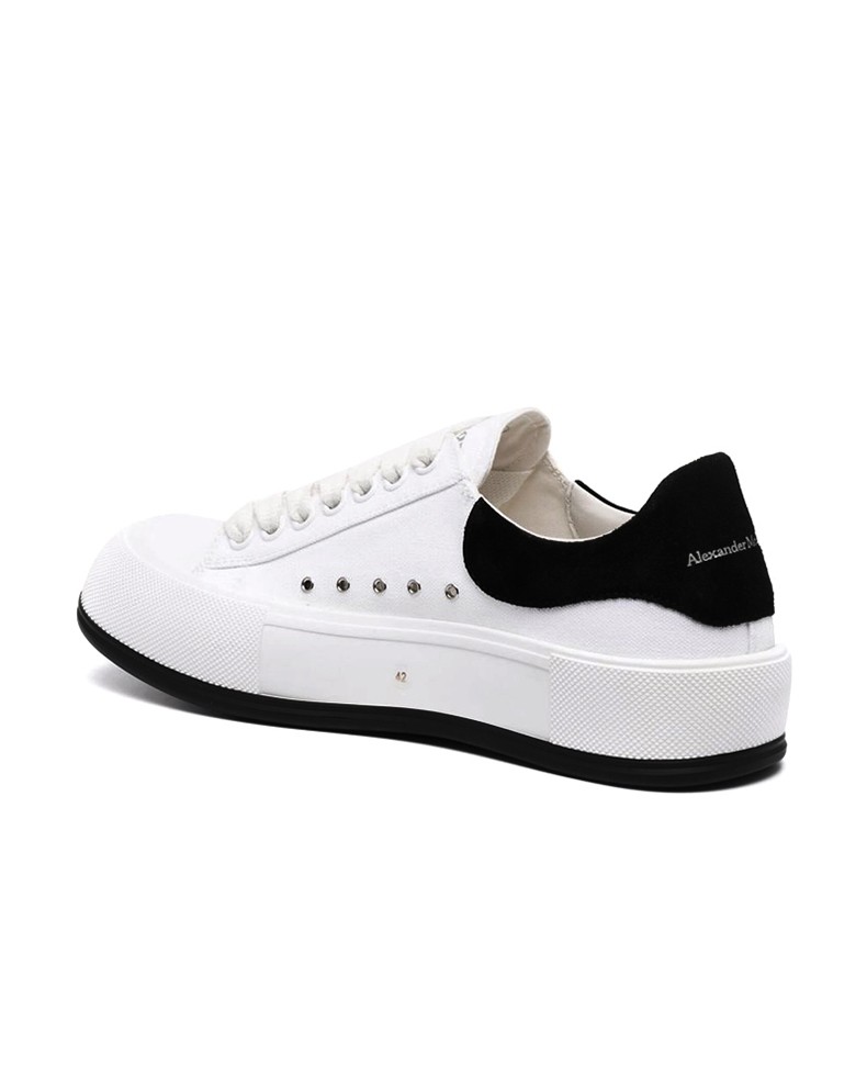 alexandermcqueen亚历山大麦昆男鞋白色帆布系带鞋白色900041