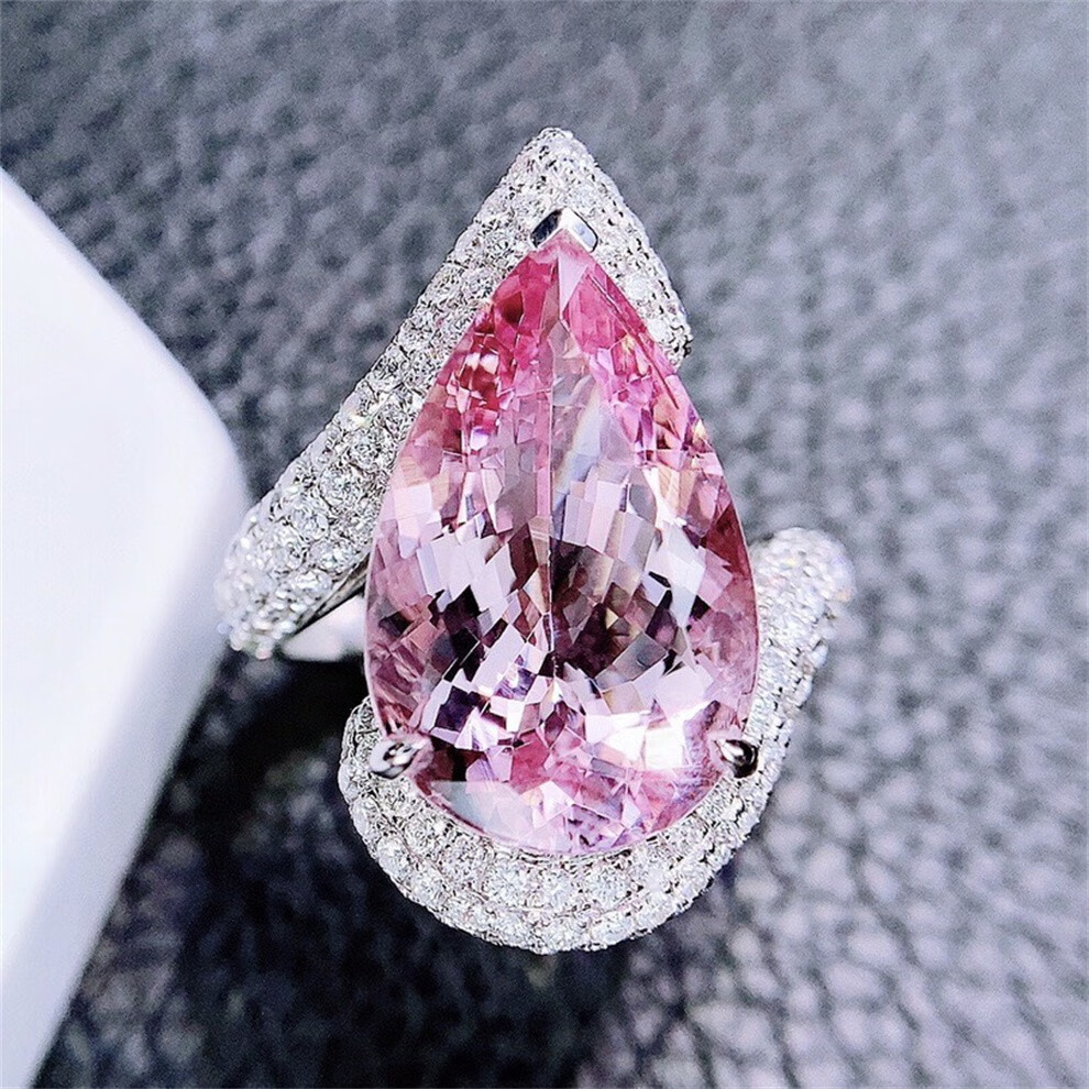 墨辰珠宝摩根石戒指彩色宝石18k金镶嵌裸石重量672ct晶体通透附证书