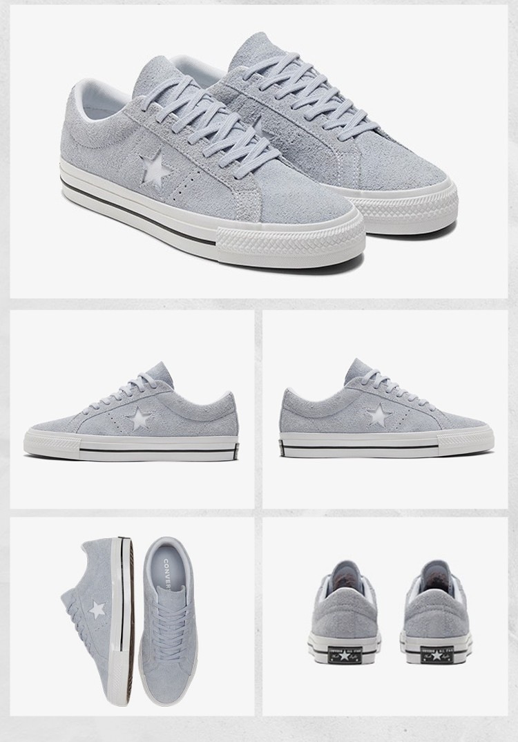 converse匡威专柜onestar经典黑白翻毛皮运动休闲鞋潮流板鞋172387c灰