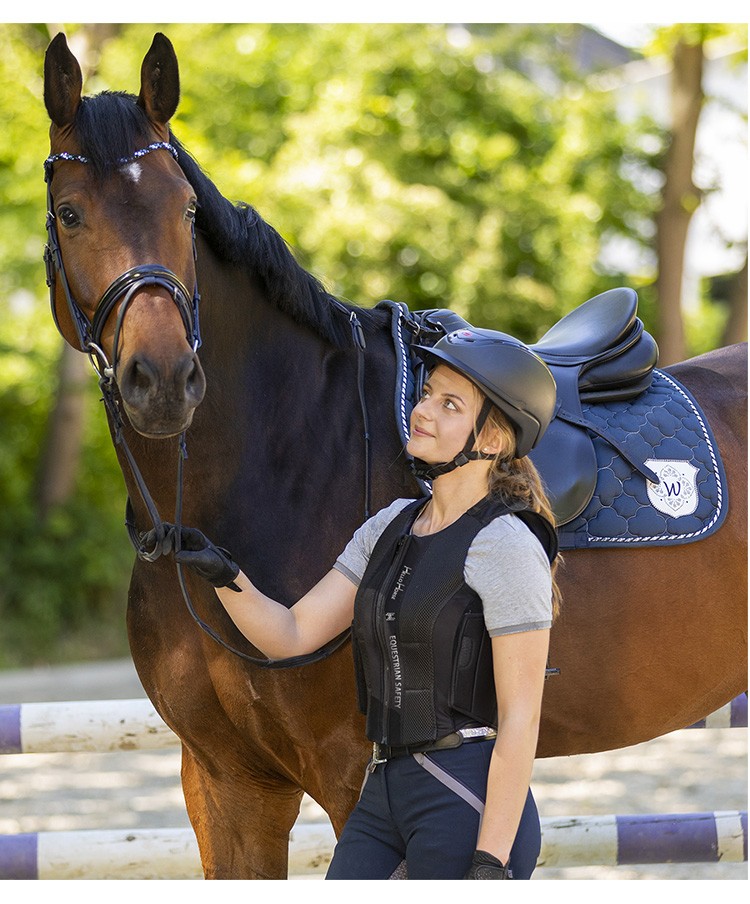 hello horse马术护甲成人马术装备骑马儿童防护背心马术服 儿童黑色