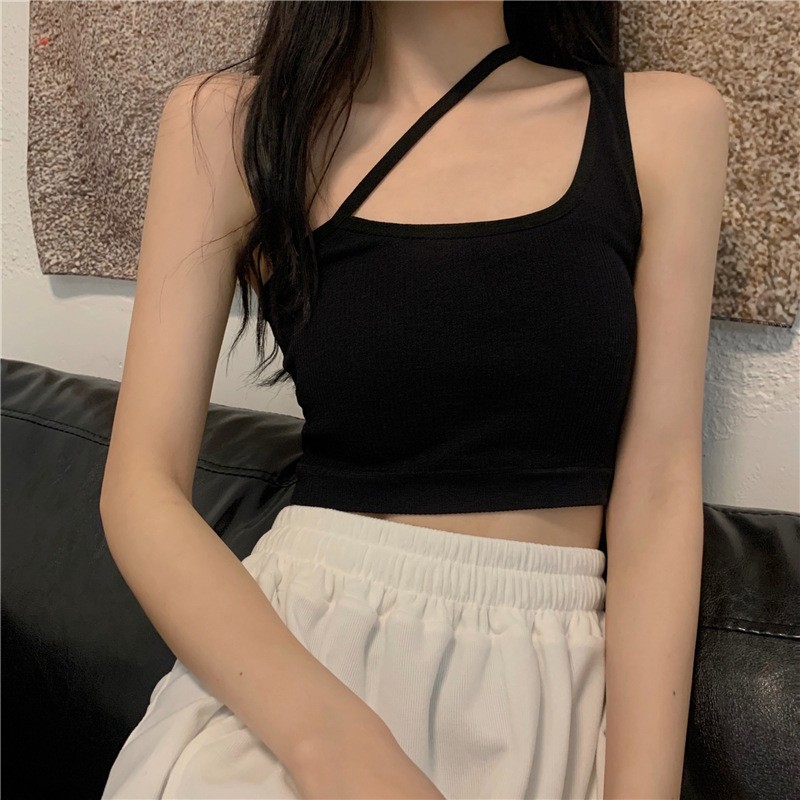 伦洛弗性感小吊带背心女春夏季带胸垫无钢圈吊带背心小众辣妹内搭不