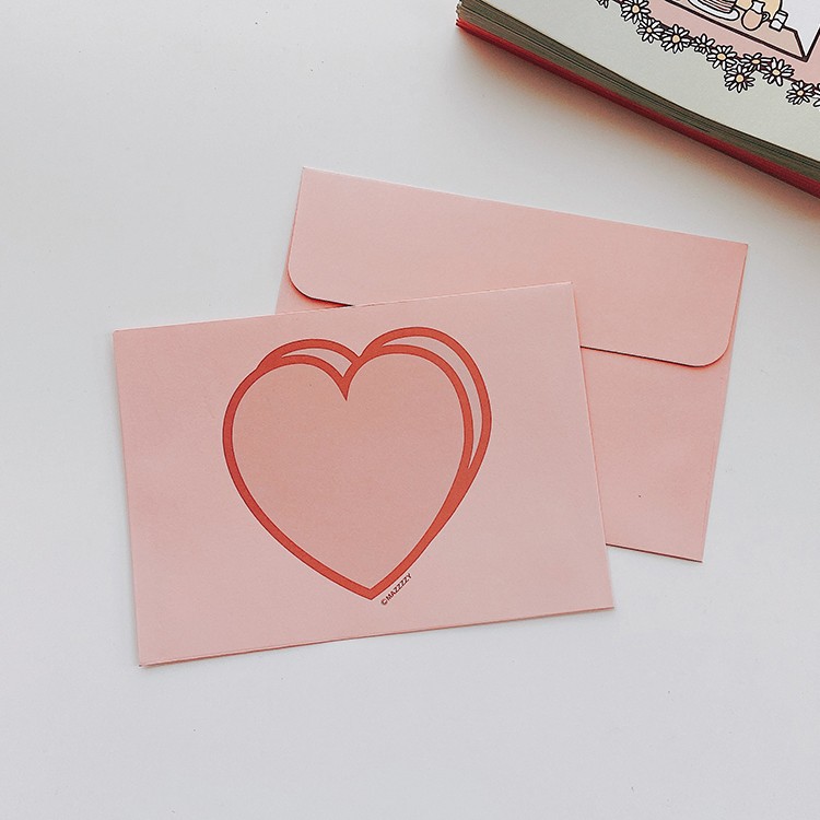 倾阑表白信封爱心情书信纸浪漫表白小清新可爱信封精美花环信封5个