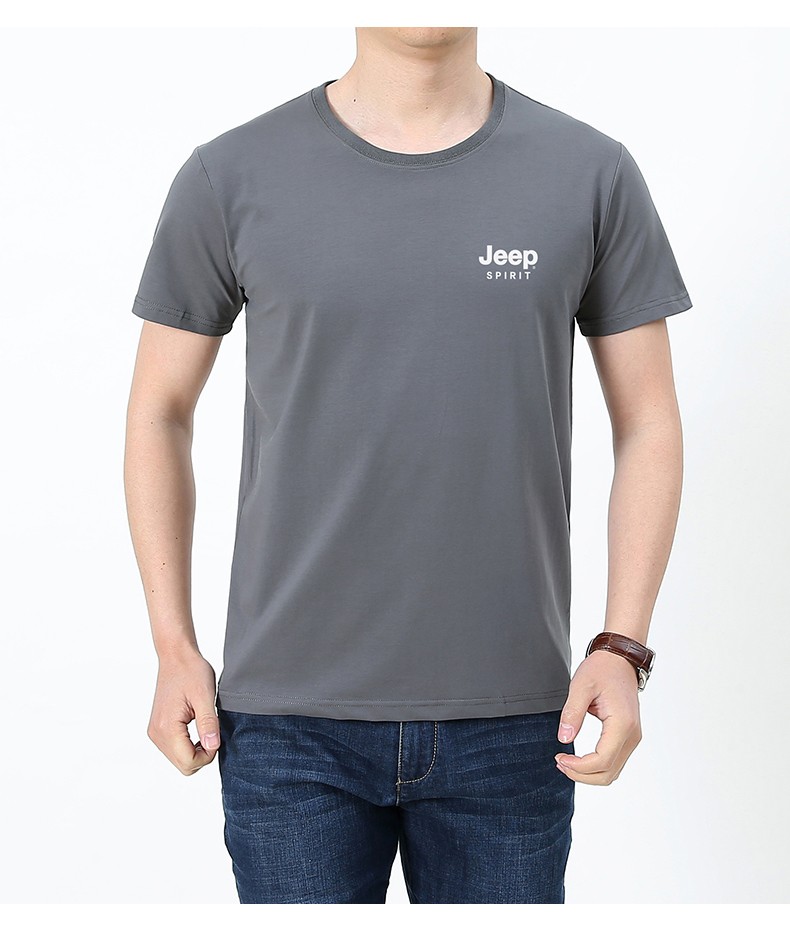 jeep吉普短袖t恤男2022夏季新款中青年男士上衣男装衣服宽松打底衫