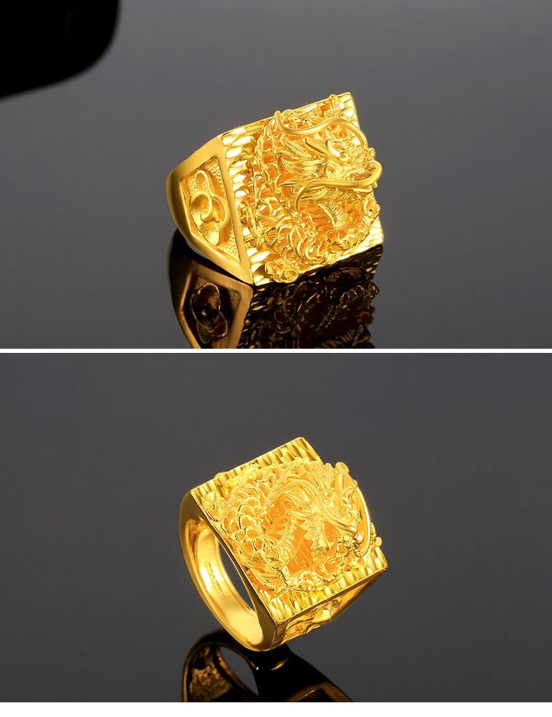 金天地珠宝黄金戒指男士足金9999霸气龙头戒指活口足金男戒送男友生日