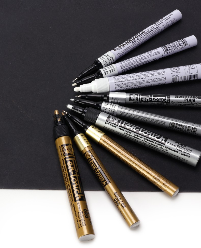 班歌樱花油漆笔防水不掉色银色描金电镀金色签名笔明星专用签字签到笔