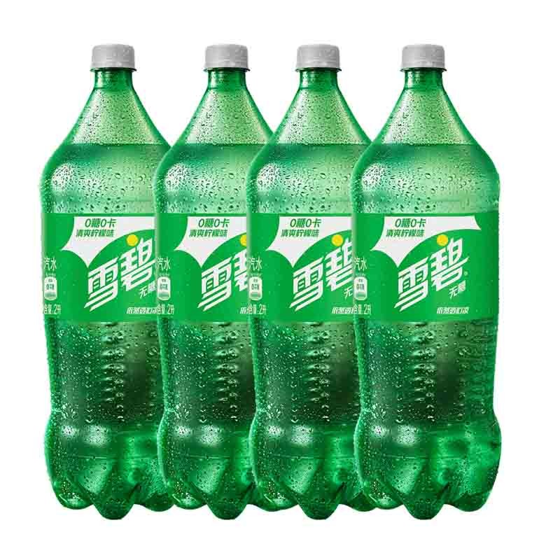可口可乐雪碧碳酸饮料柠檬味汽水家庭分享大瓶整雪碧2l瓶6