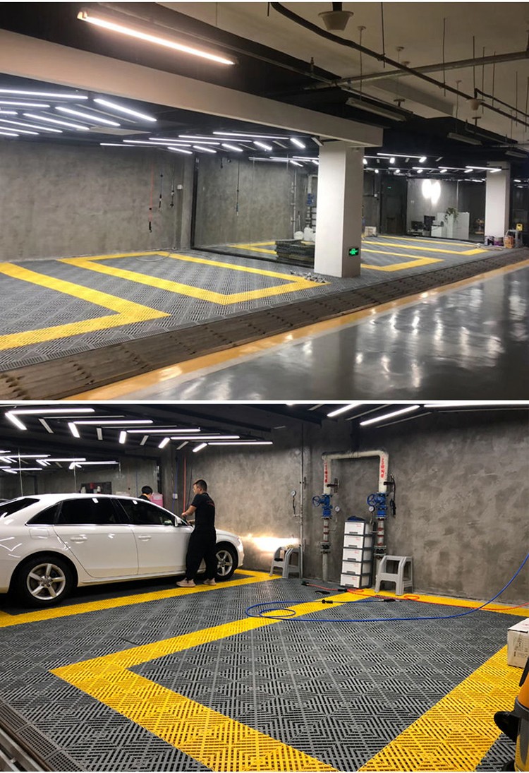 均璞洗车房地格栅板车库车展门口阳台隔板地漏排水垫洗车场塑料拼接