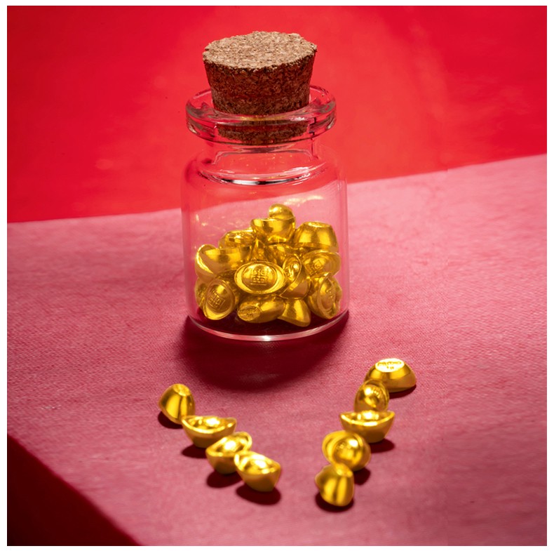 zsk珠宝金元宝黄金小金豆足金9999攒金豆投资金收藏存钱送礼工费60元