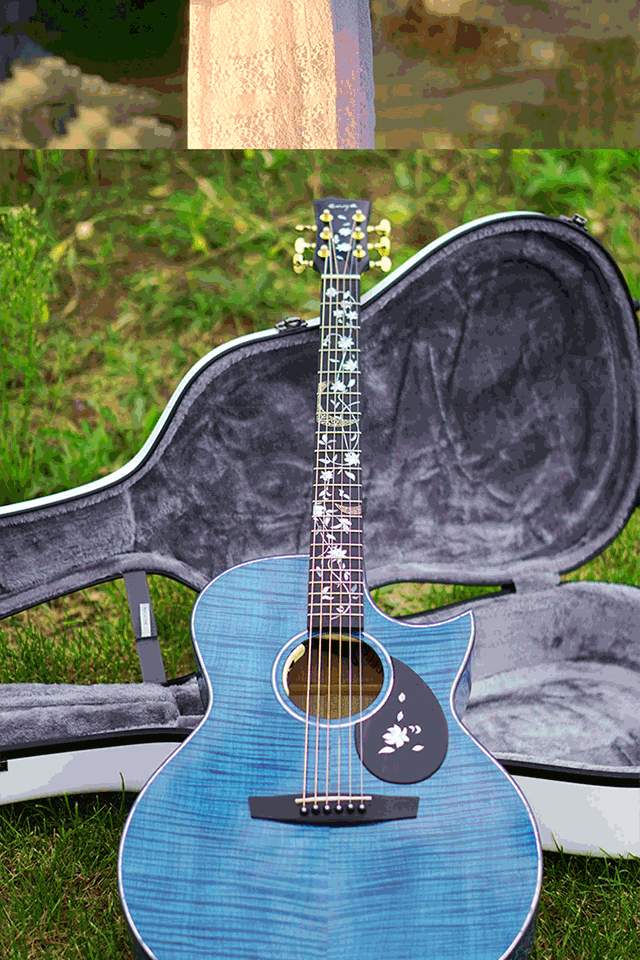 恩雅(enya)九周年限量款 花海民谣吉他艺术家系列虎纹枫木全单指弹 36