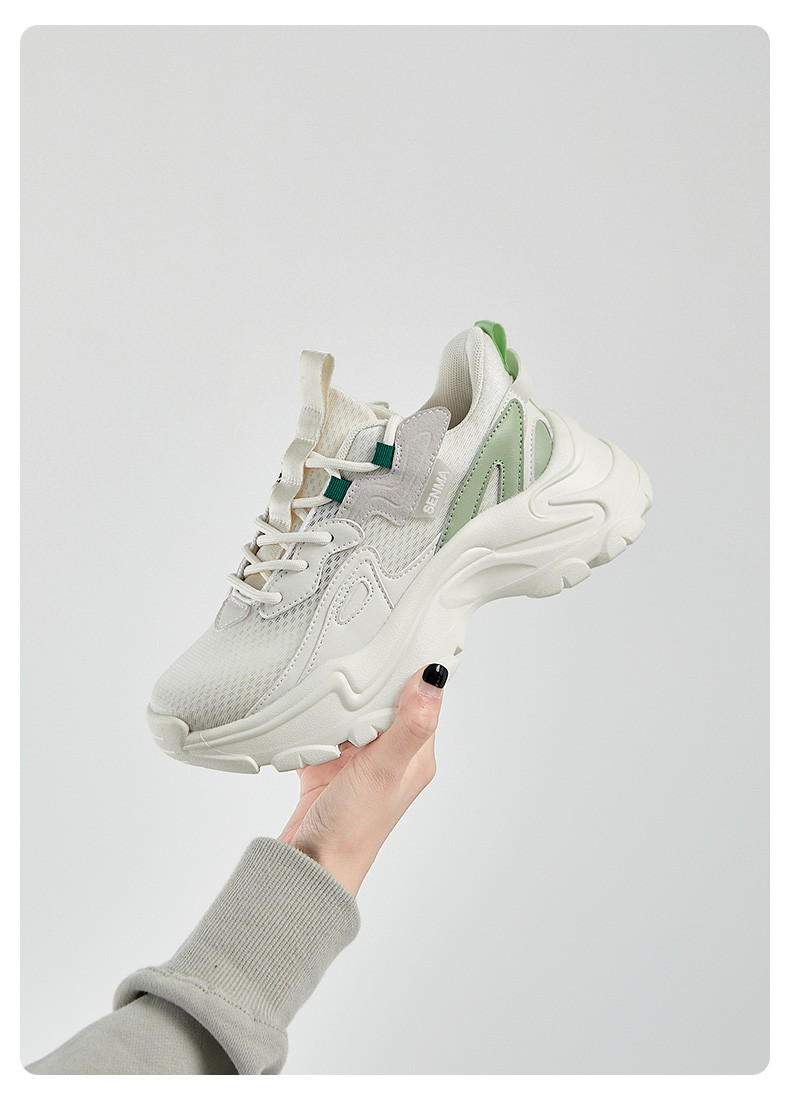 森马运动鞋女鞋2022夏季新款ins潮增高厚底老爹鞋女网面透气休闲鞋