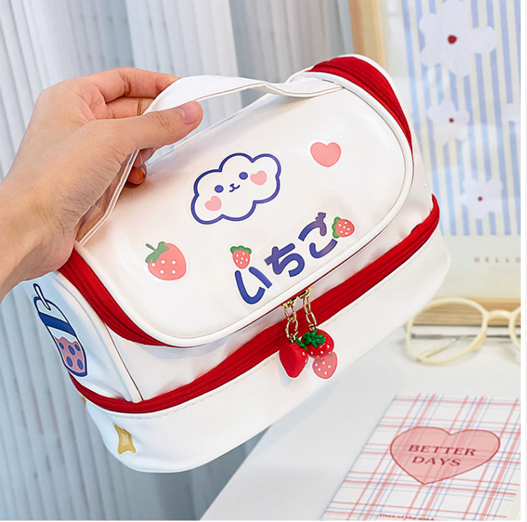 ins风网红少女心笔袋大容量学生初中生文具袋铅笔盒多层创意可爱志