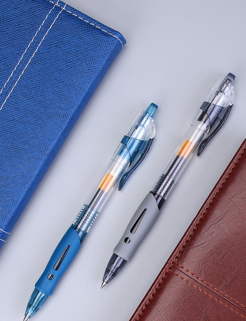 晨光中性笔签字笔05mm办公签字笔碳素水性笔子弹头按动蓝黑医生用处方