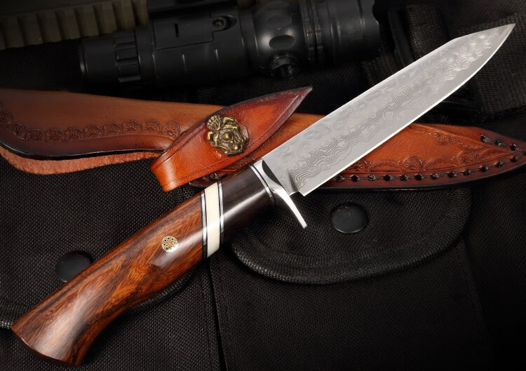 刀锋英雄m390粉末钢户外刀具野外求生刀军刀vg10大马士革钢刀子防身