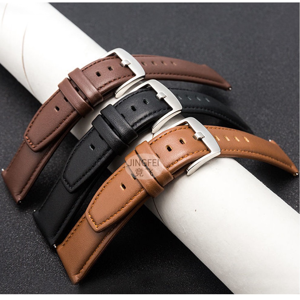 适配荣耀magic2华为gt23watch33pro真皮小牛皮智能手表带配件22mm黑色