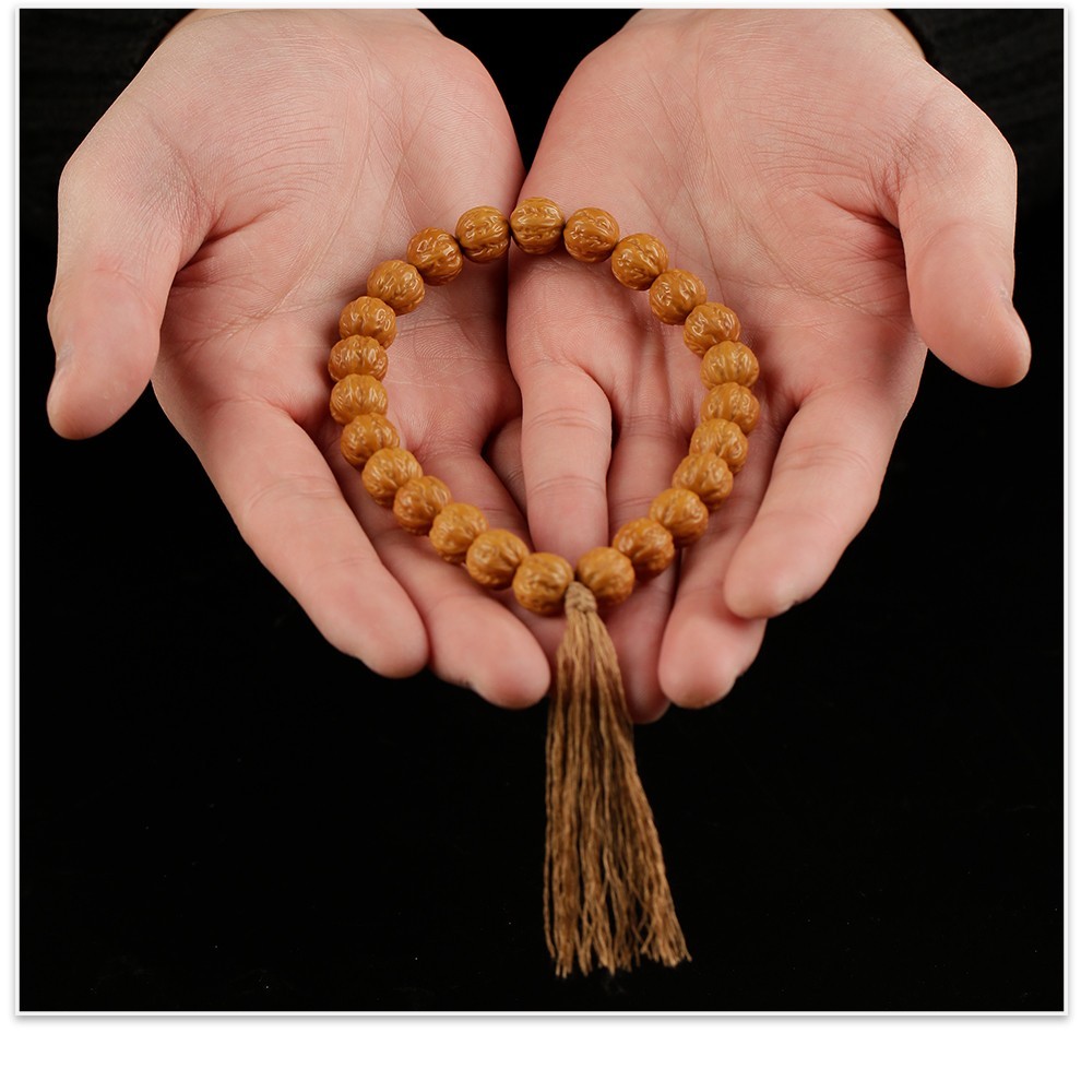 佛珠文玩六方小核桃手持手把件男女款京八棱款单圈手串直径约12mm19粒