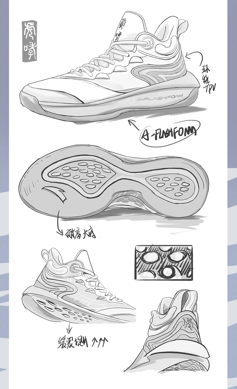 虎啸安踏篮球鞋男2022夏季新款专业中帮实战球鞋学生运动鞋3瀑布蓝