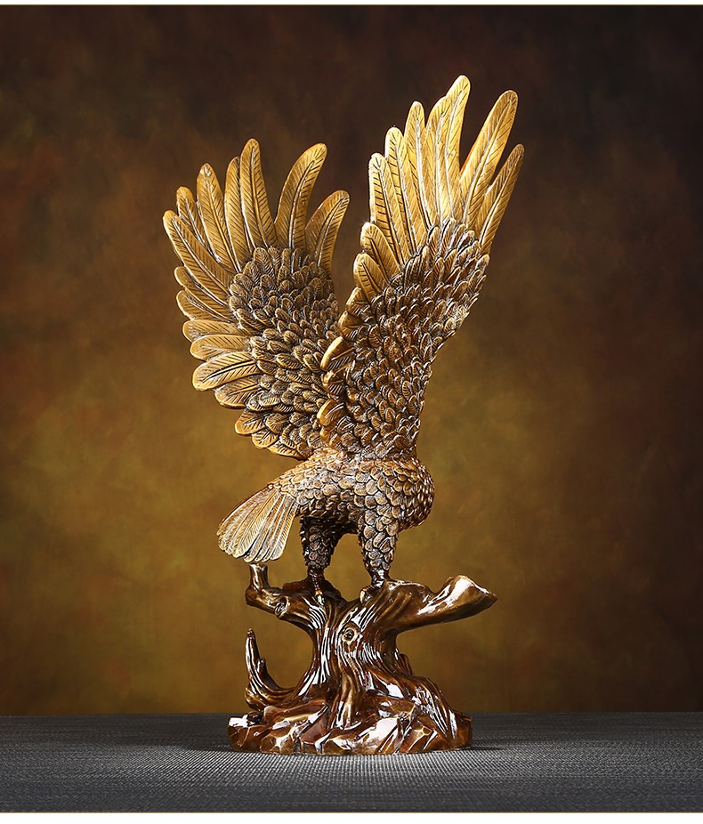 卓正大展宏图铜老鹰摆件雄鹰展翅客厅办公室桌高档装饰乔迁开业送礼品