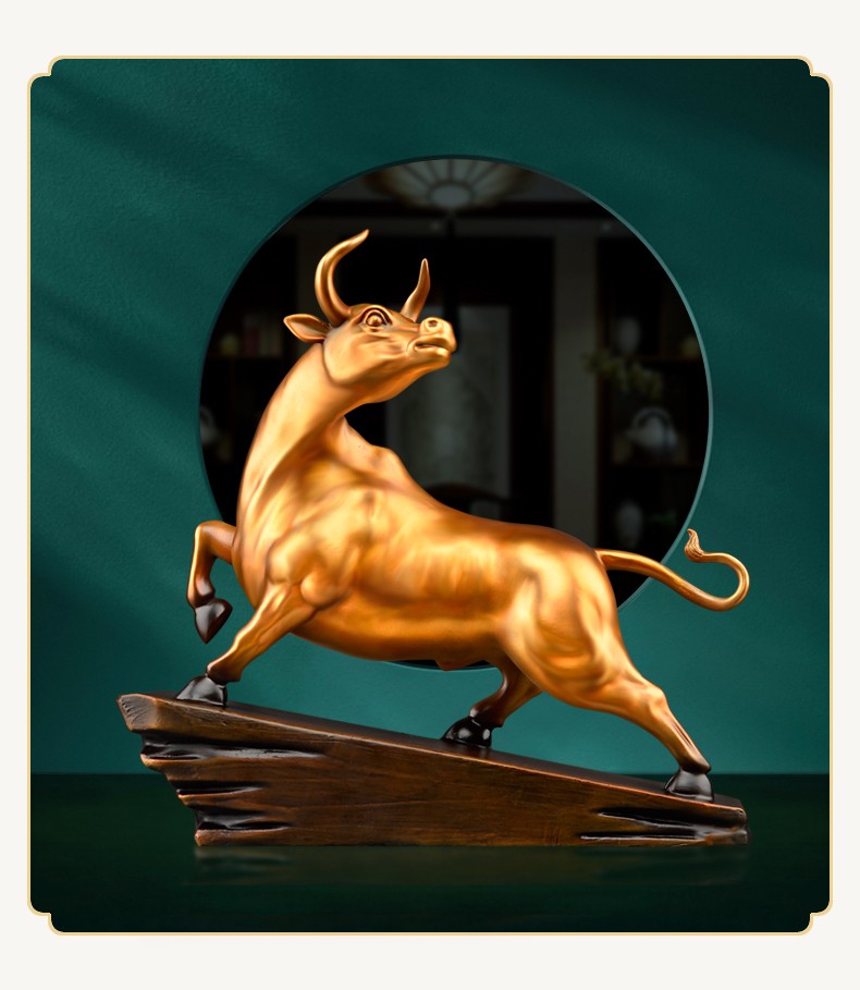 明班纯铜工艺品牛转乾坤摆件客厅牛办公桌摆设抬头的牛送礼刻字送上司